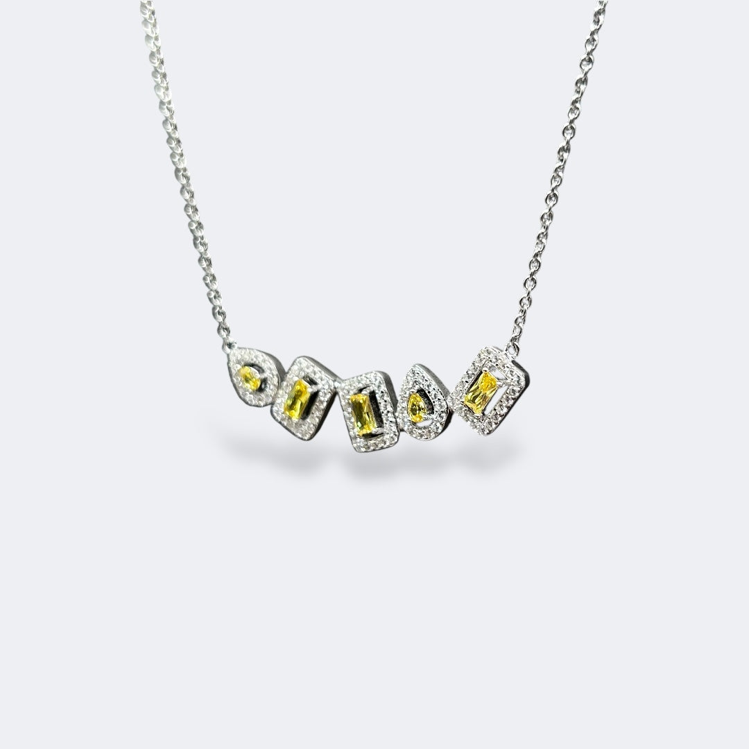 Multi-Cut Yellow Stones Necklace