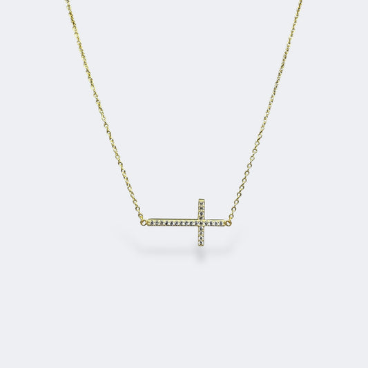 Side Cross Necklace