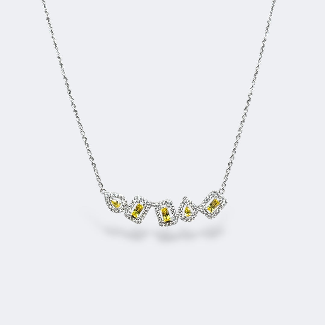 Multi-Cut Yellow Stones Necklace