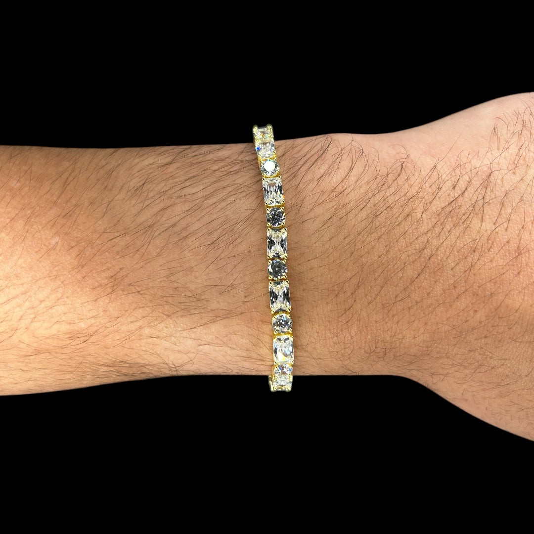 Round & Baguette Cut Tennis Bracelet