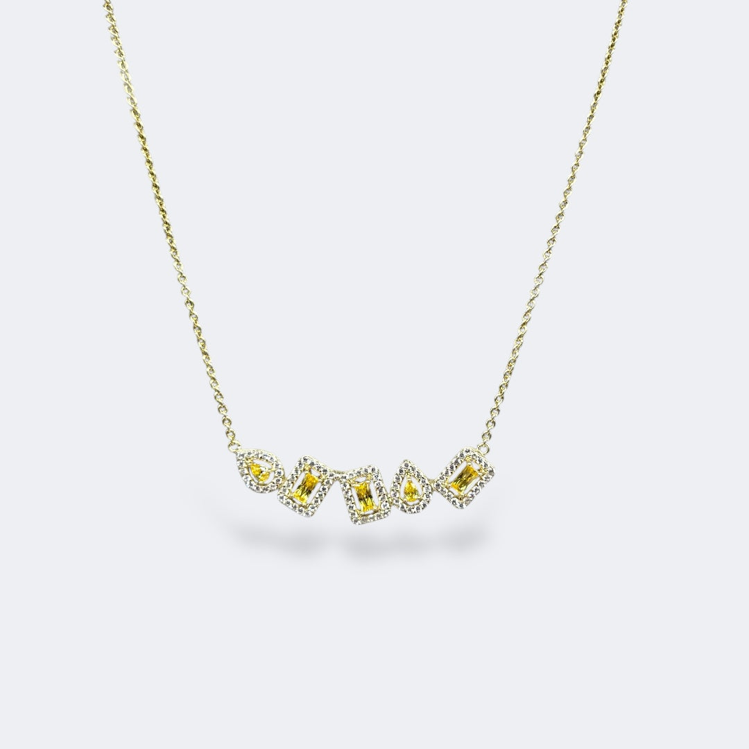 Multi-Cut Yellow Stones Necklace