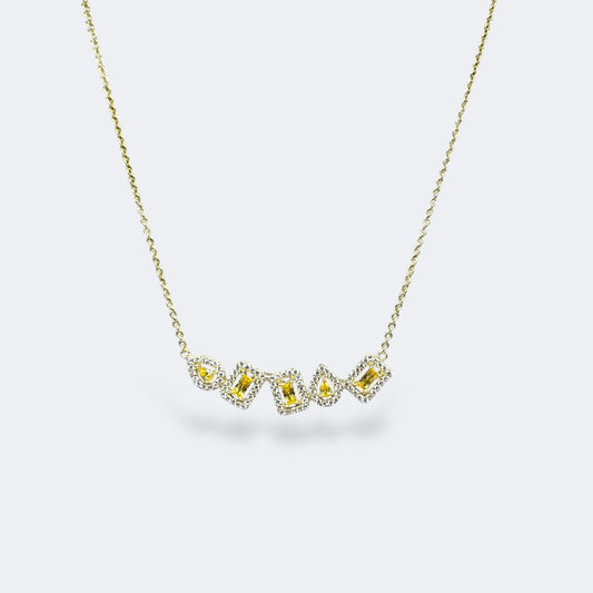 Multi-Cut Yellow Stones Necklace