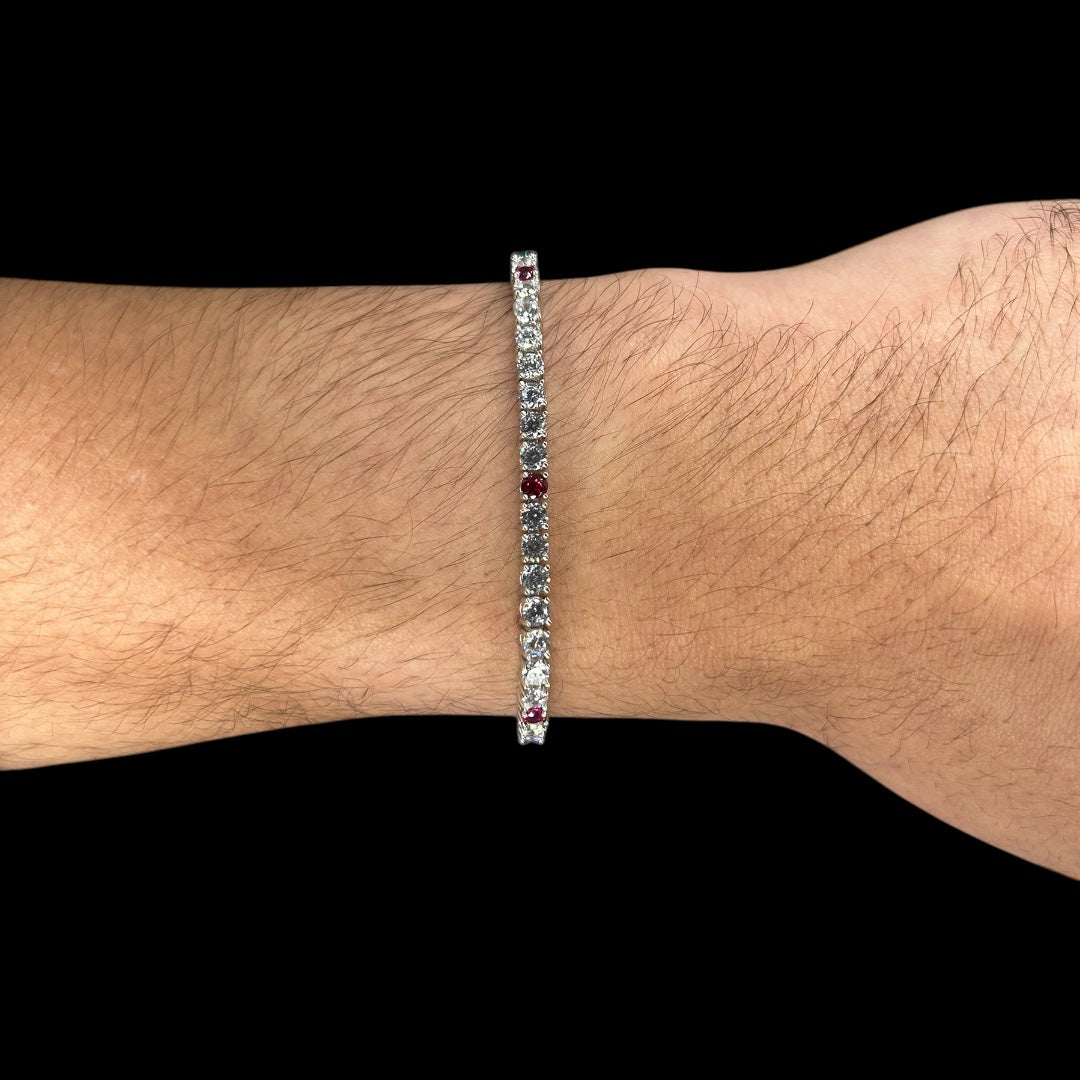 Red Combination Tennis Bracelet