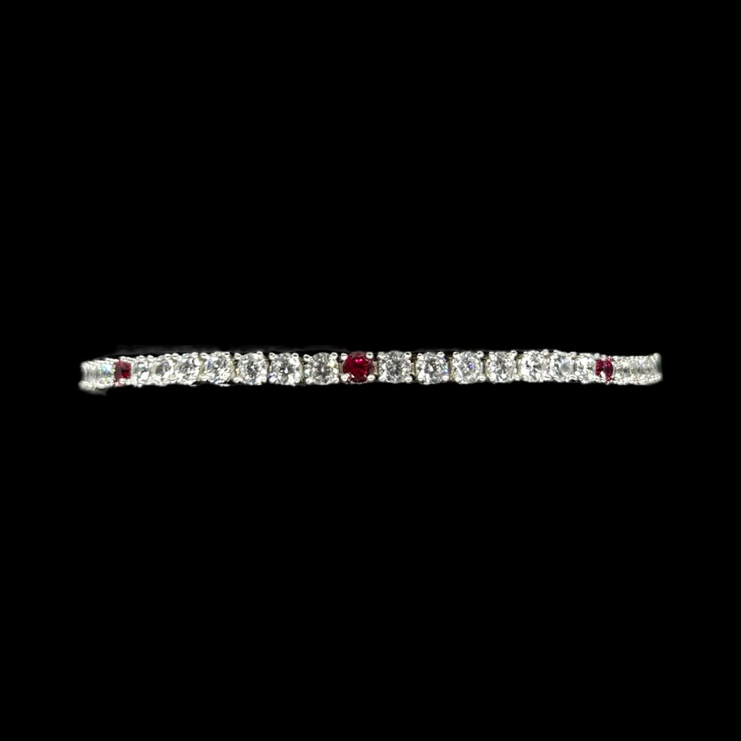Red Combination Tennis Bracelet