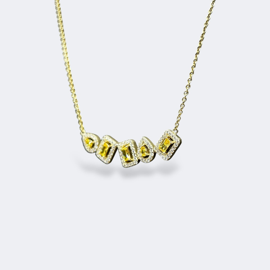 Multi-Cut Yellow Stones Necklace