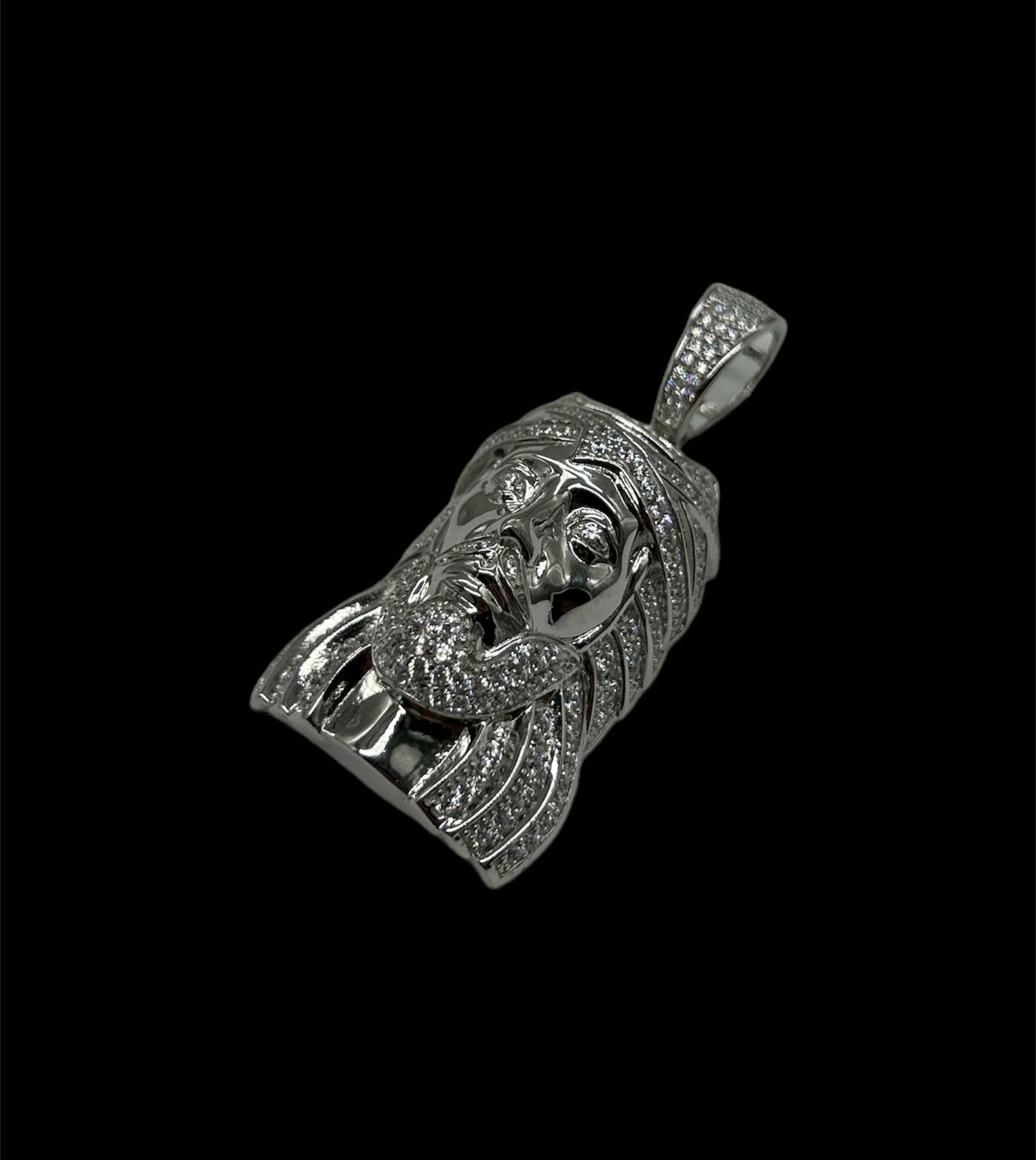 Big 3D Jesús Face Silver