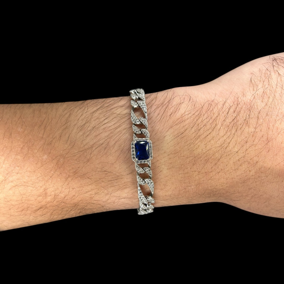 Blue Stone Figaro Frosted Bracelet