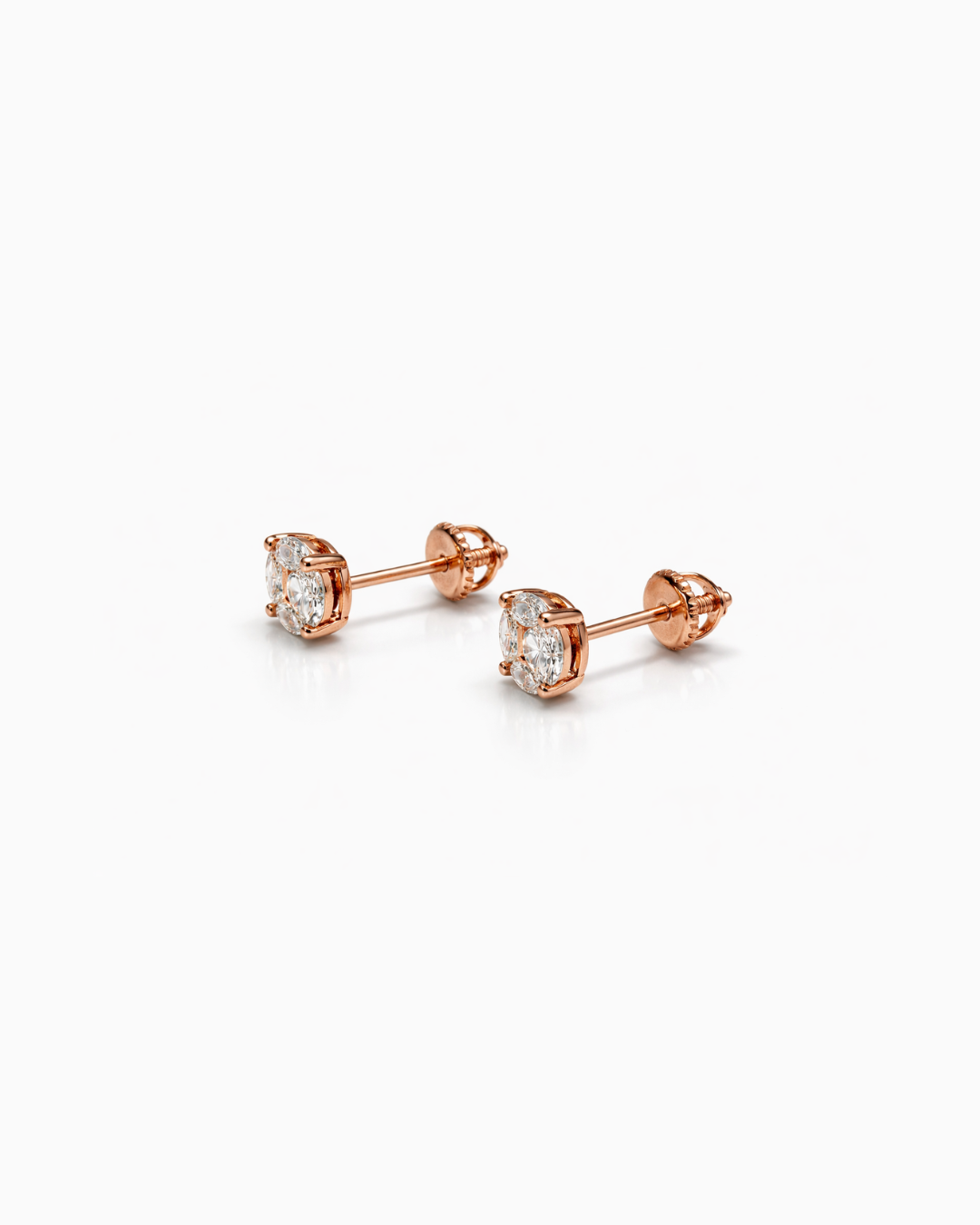 Rose Gold Earring Marquise Cut (6mm)