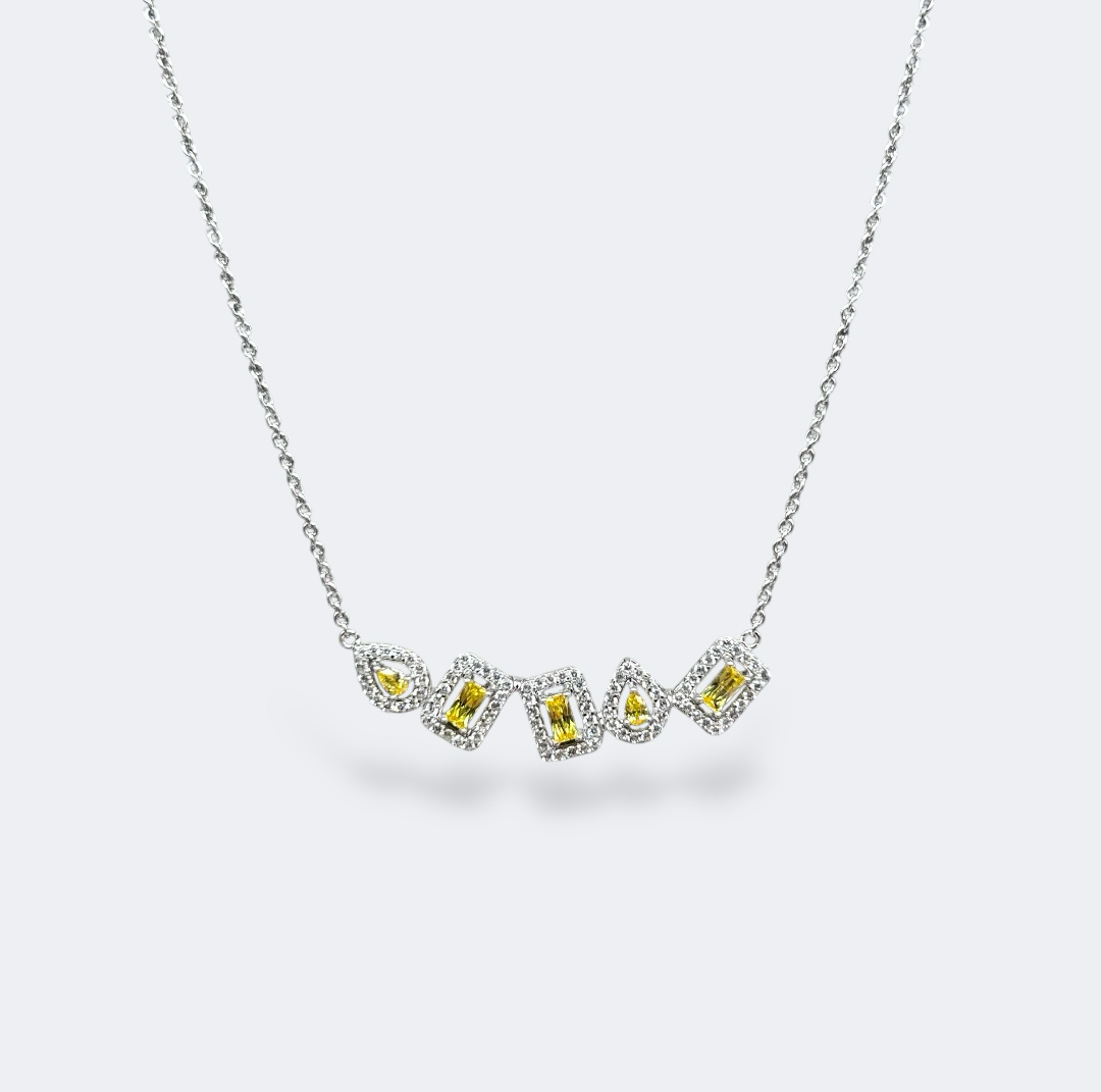 Multi-Cut Yellow Stones Necklace