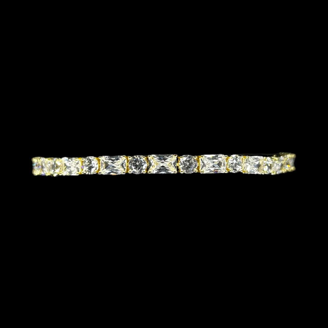 Round & Baguette Cut Tennis Bracelet