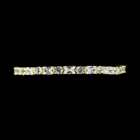 Round & Baguette Cut Tennis Bracelet