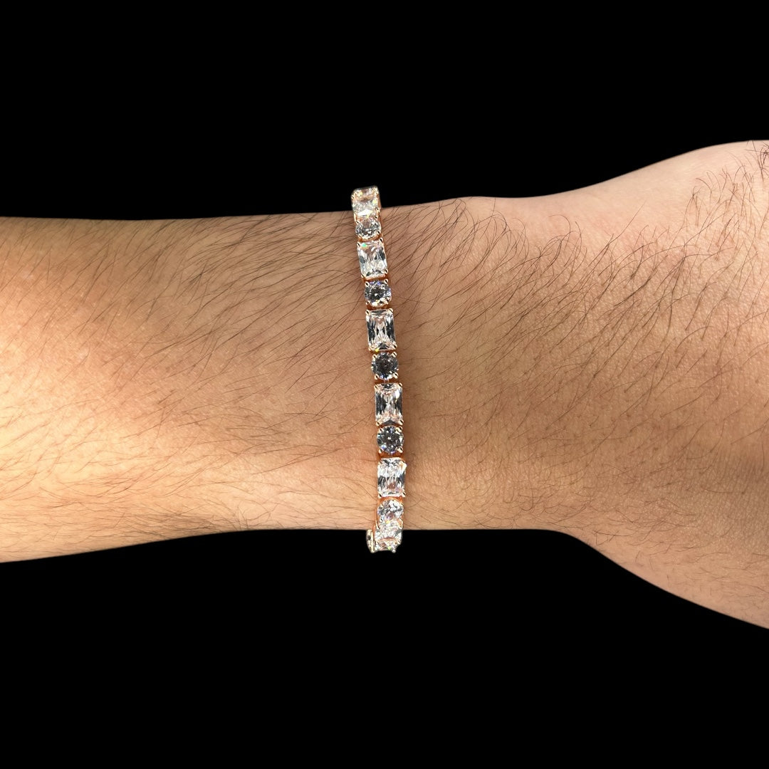 Round & Baguette Cut Tennis Bracelet