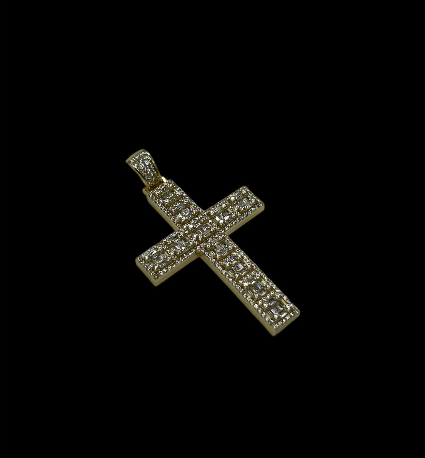Emerald Cut Cross Gold