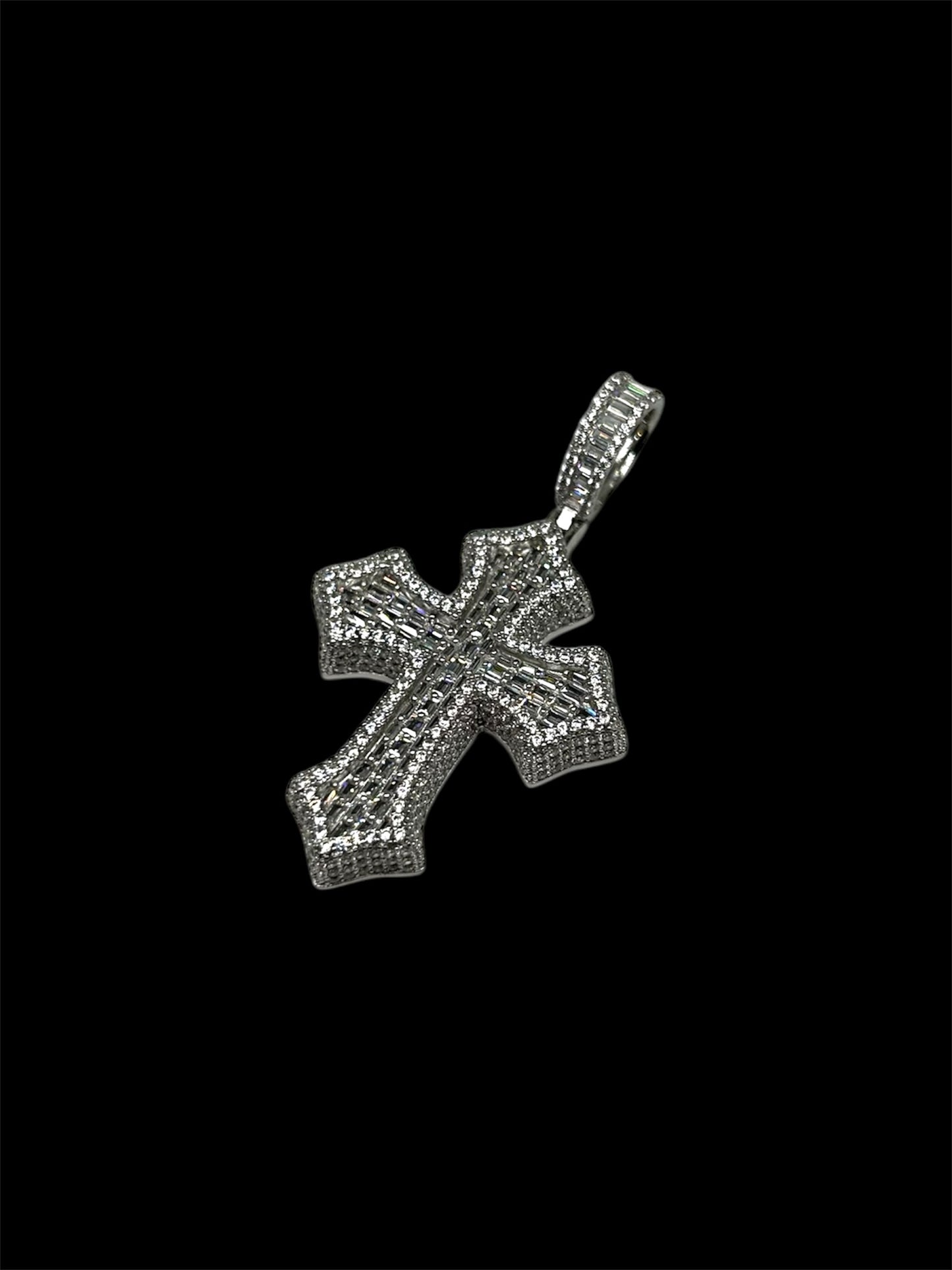 Full Of Stones Baguette Cross
