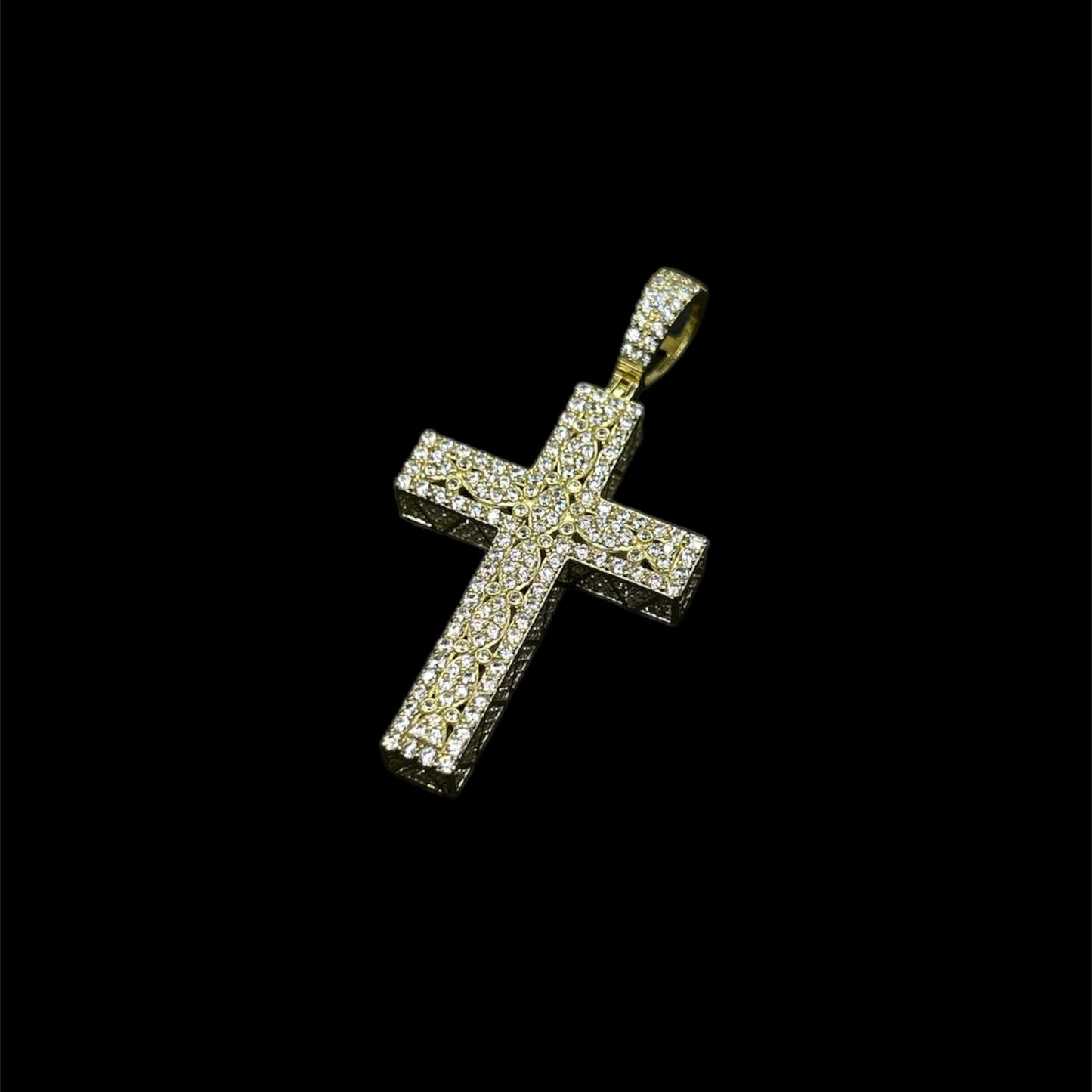 Cross Pendant W/ Side Stones
