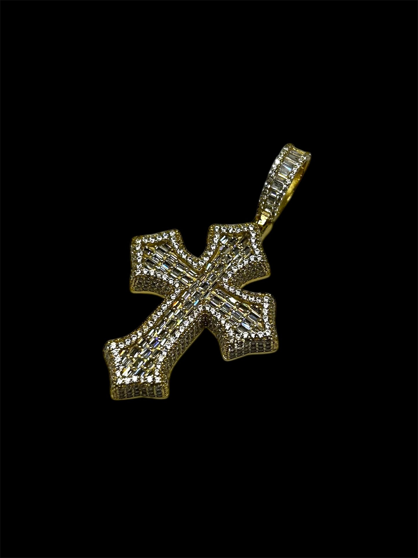 Full Of Stones Baguette Cross