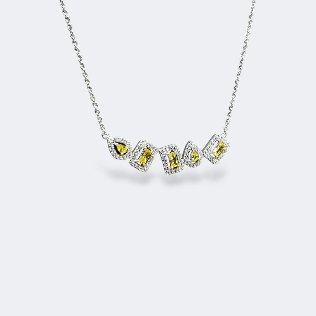 Multi-Cut Yellow Stones Necklace