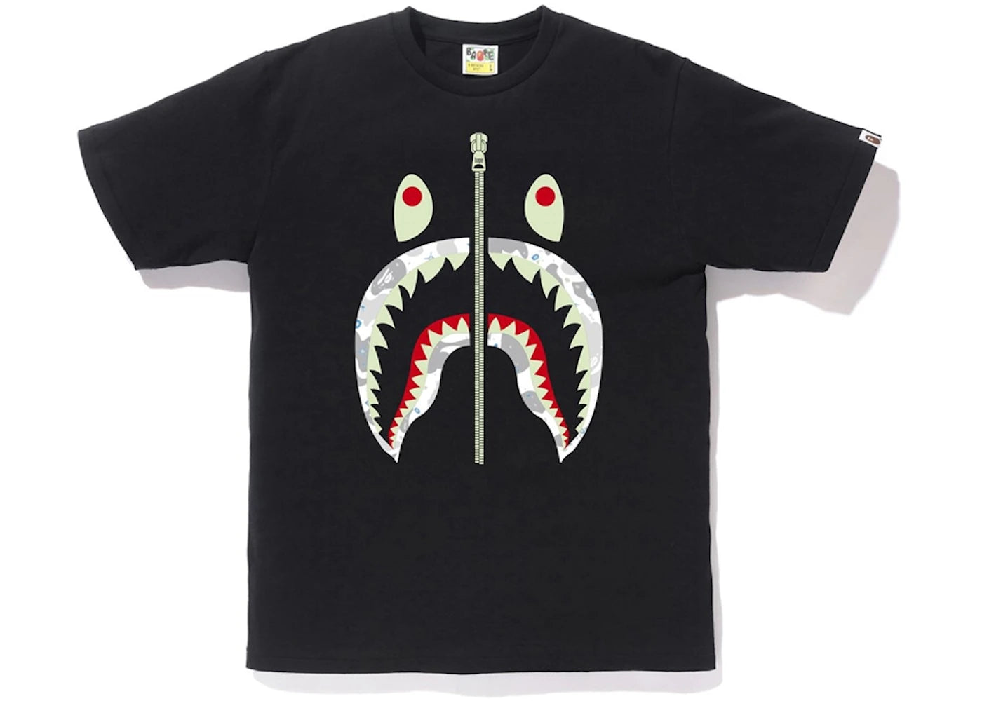 BAPE Space Camo Front Shark Tee Black
