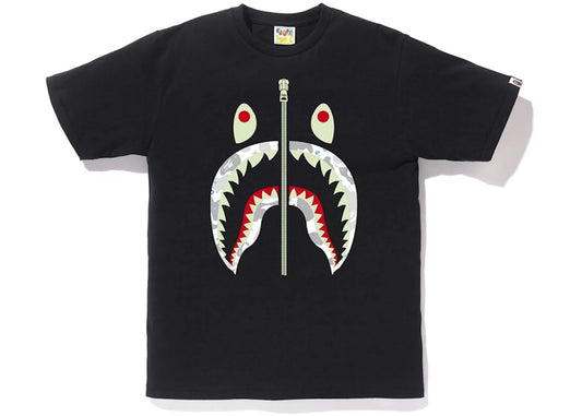 BAPE Space Camo Front Shark Tee Black