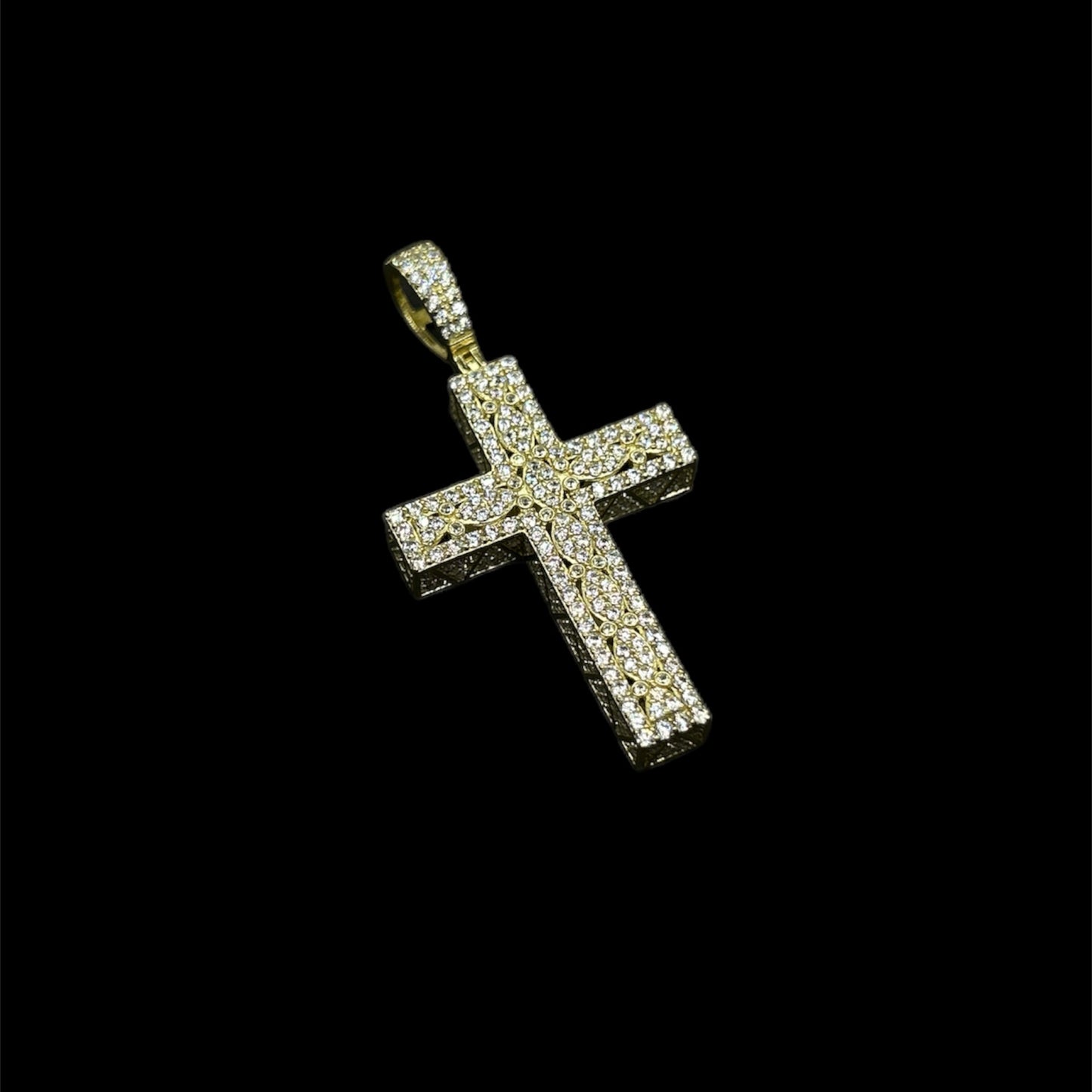 Cross Pendant W/ Side Stones