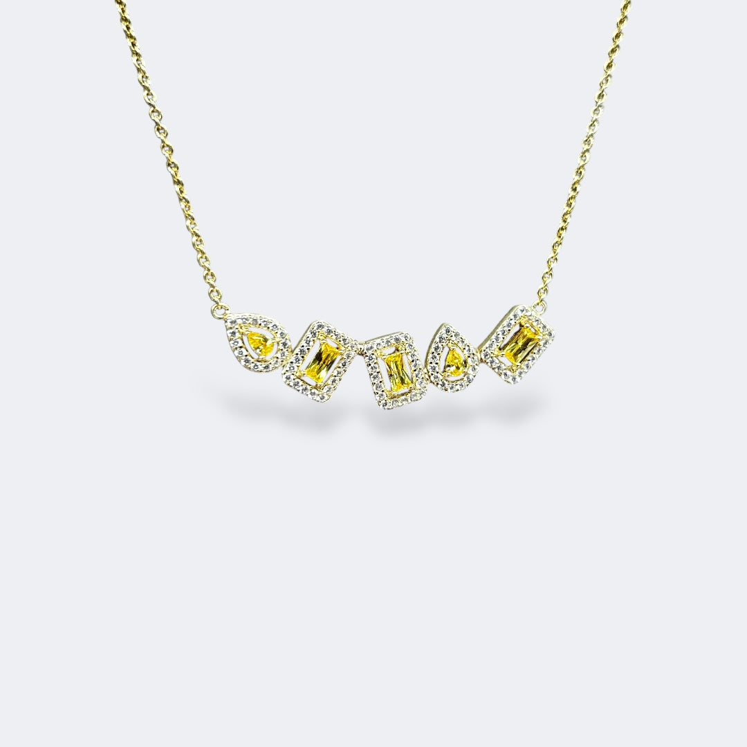 Multi-Cut Yellow Stones Necklace