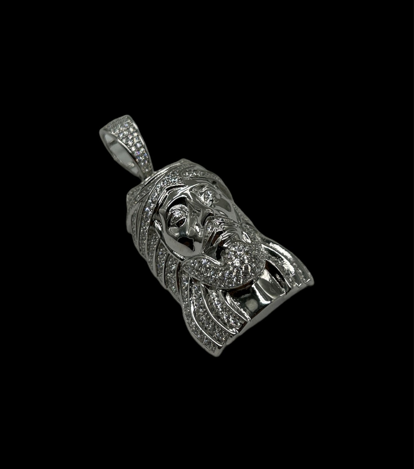 Big 3D Jesús Face Silver