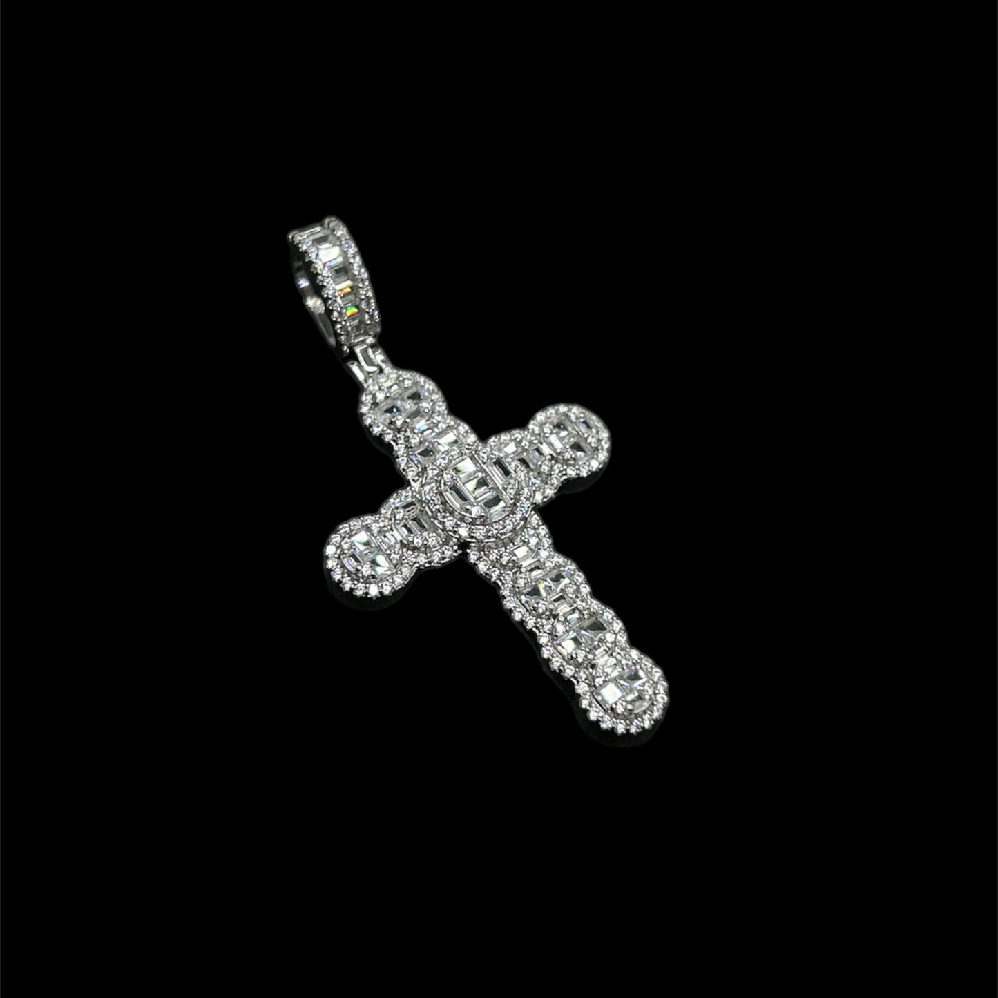 Circle Design Cross Silver