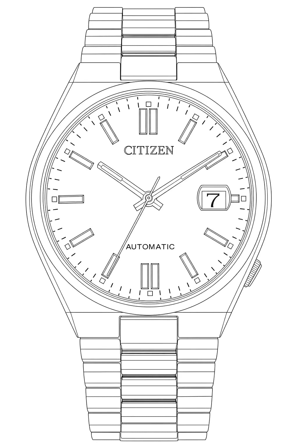 Citizen NJ0150-56L — Watch technical diagram