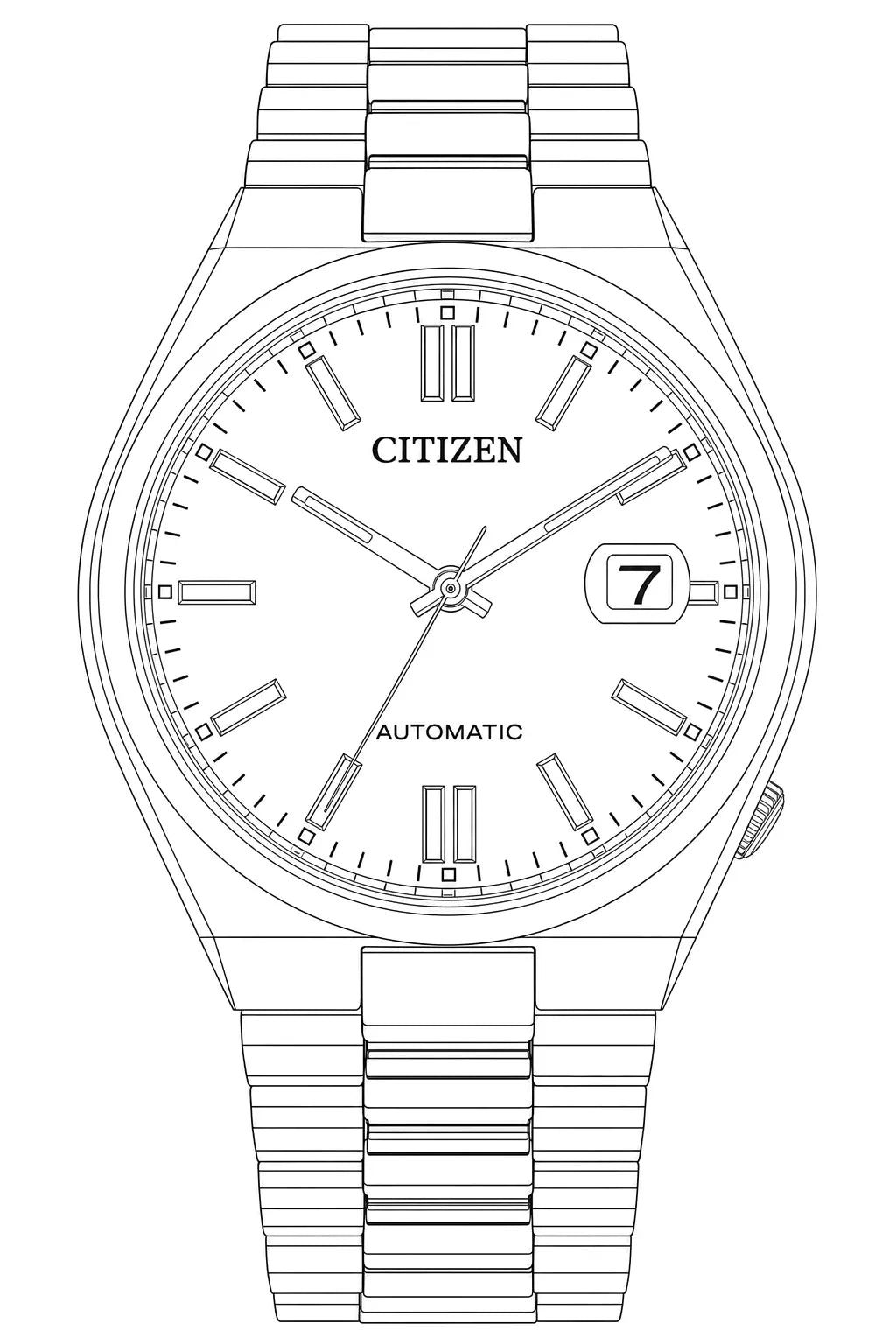 Citizen NJ0150-56A — Watch technical diagram