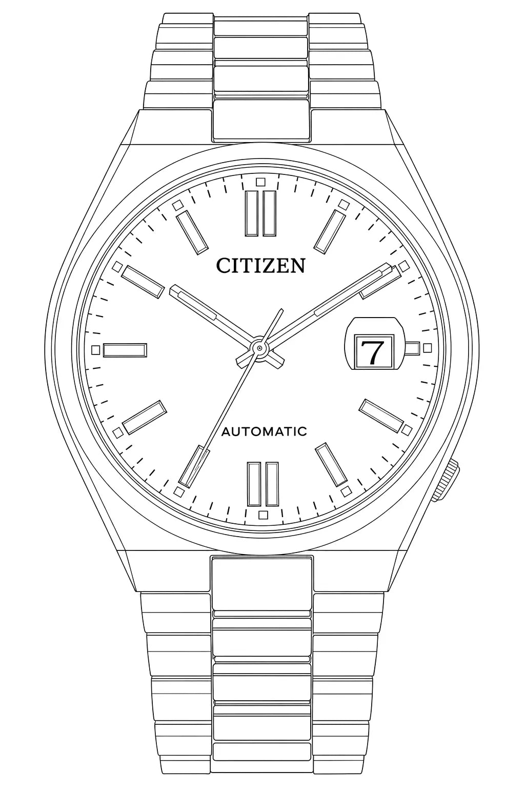 Citizen NJ0150-56E — Watch technical diagram