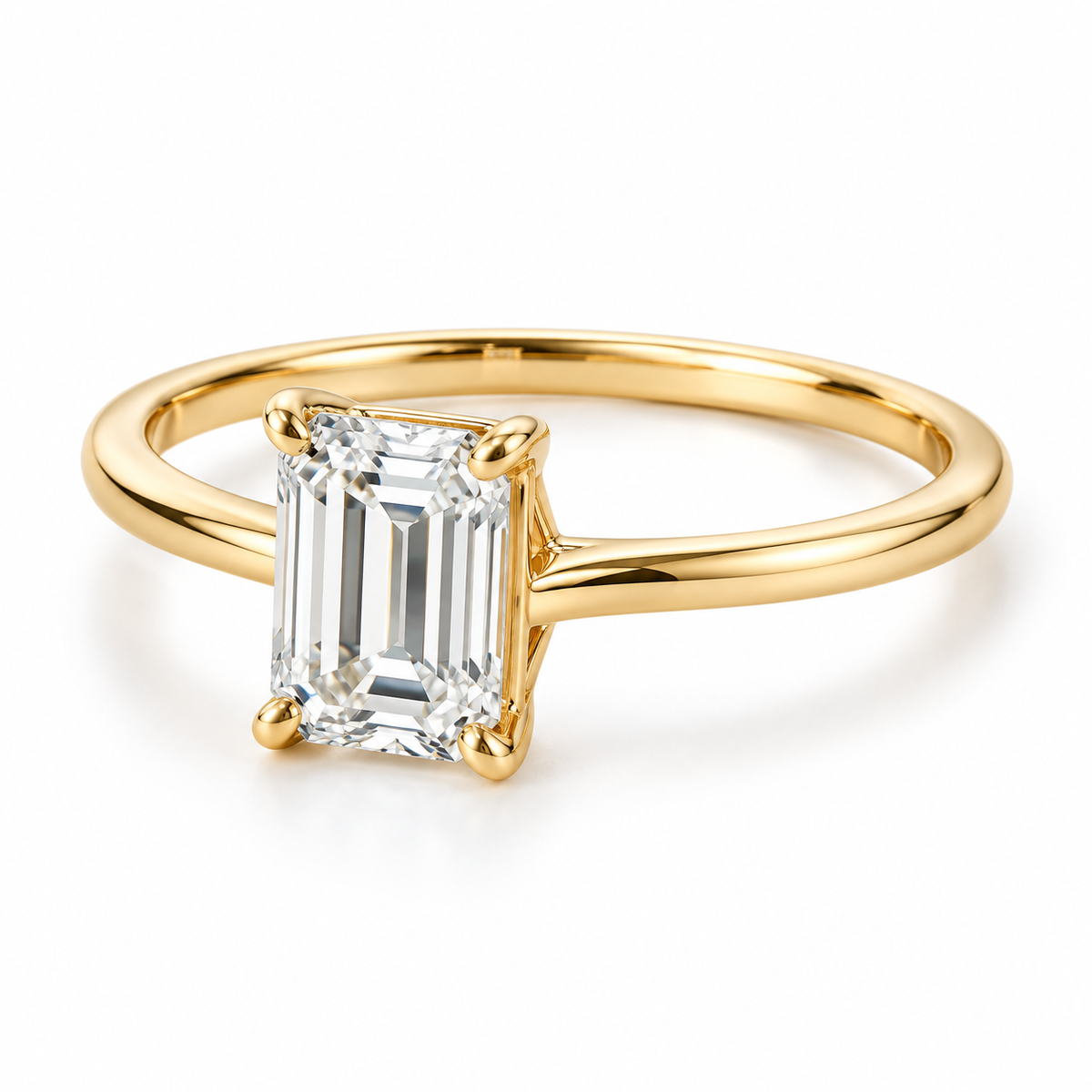 Legacy plain emerald in 14K gold with lab-grown diamonds; representative design image