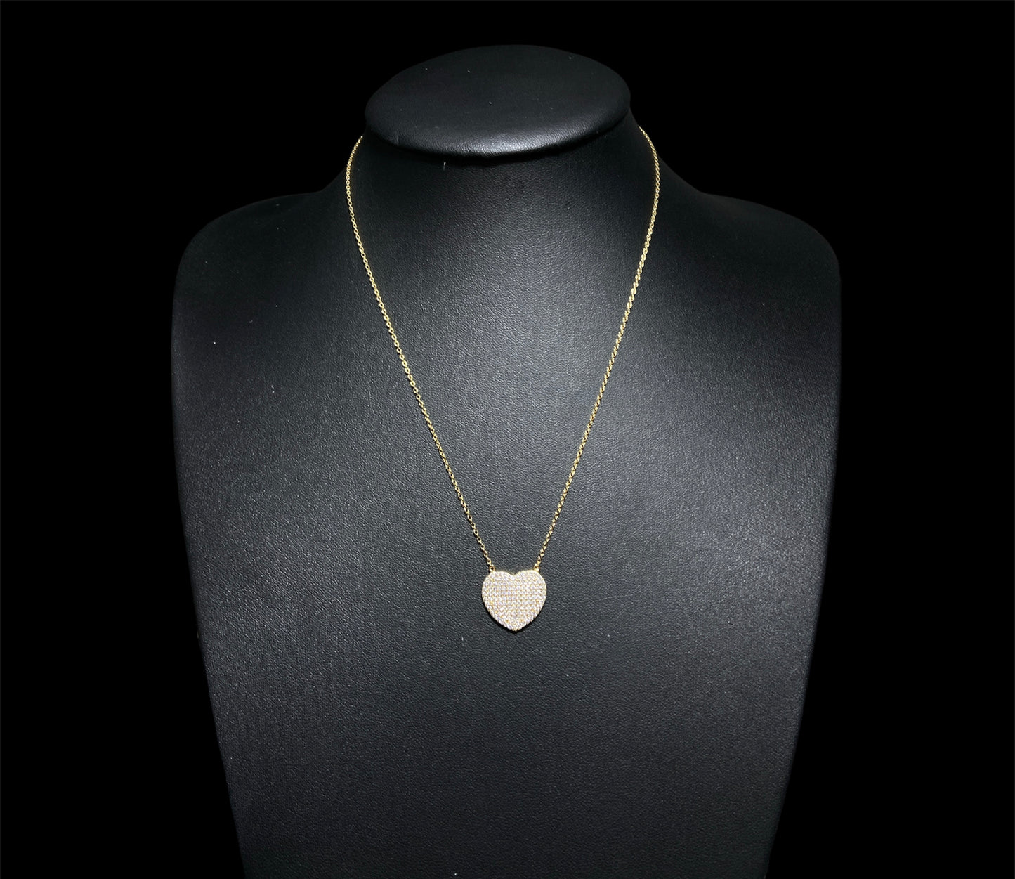 Cadena Corazón 2D Dorada