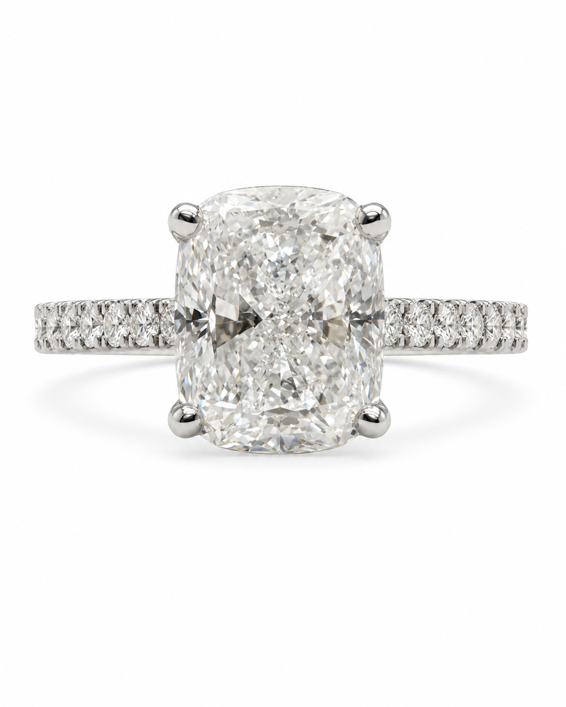Cushion Cut Engagement Ring l 2.02 carats 10k White Gold