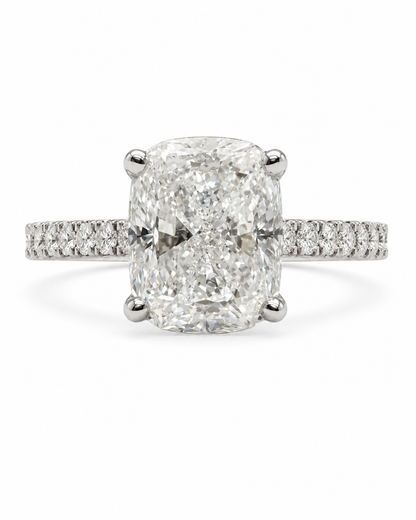 Cushion Cut Engagement Ring l 2.02 carats 10k White Gold