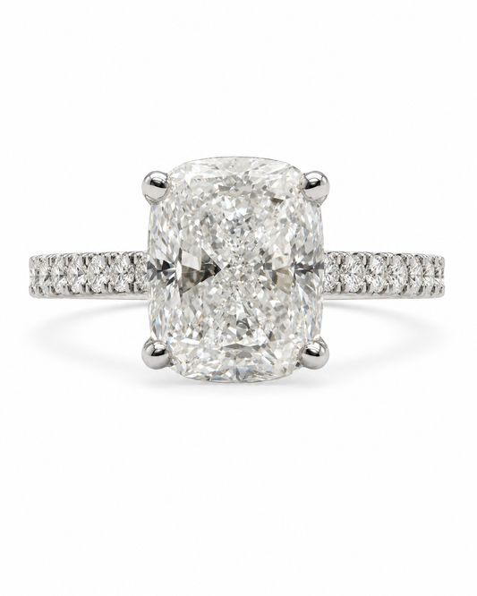 Cushion Cut Engagement Ring l 2.02 carats 10k White Gold