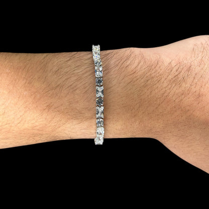 Round & Baguette Cut Tennis Bracelet