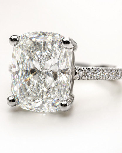 Cushion Cut Engagement Ring l 2.02 carats 10k White Gold
