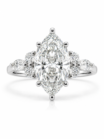 Marquise Cut Engagement Ring l 2.01 carats 10k White Gold