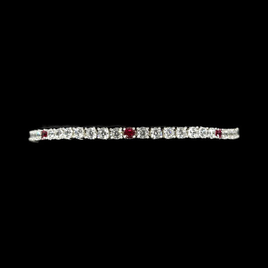 Red Combination Tennis Bracelet