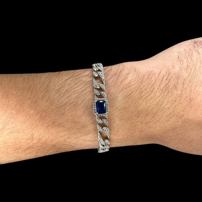 Blue Stone Figaro Frosted Bracelet