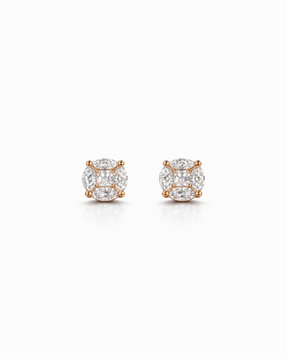 Rose Gold Earring Marquise Cut (6mm)