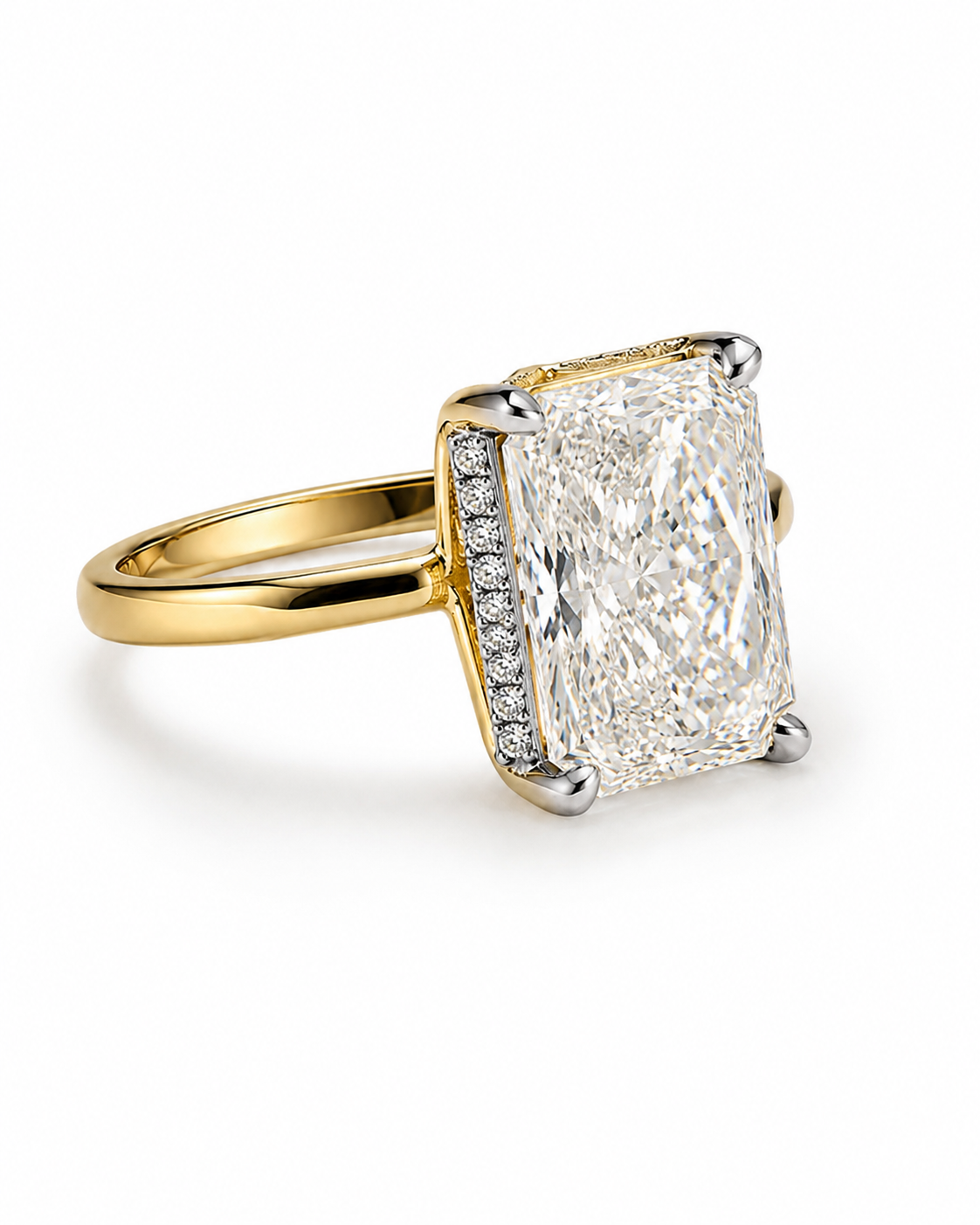 Radiant Cut Engagement Ring l 3.05 carats 10k Gold