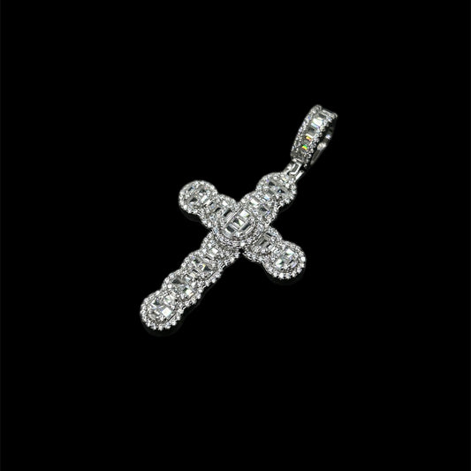 Circle Design Cross Silver