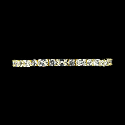 Round & Baguette Cut Tennis Bracelet