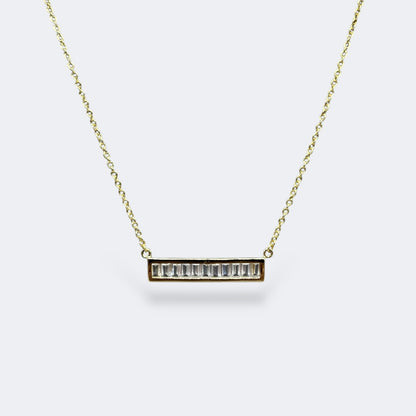 Side Bar Baguette Necklace