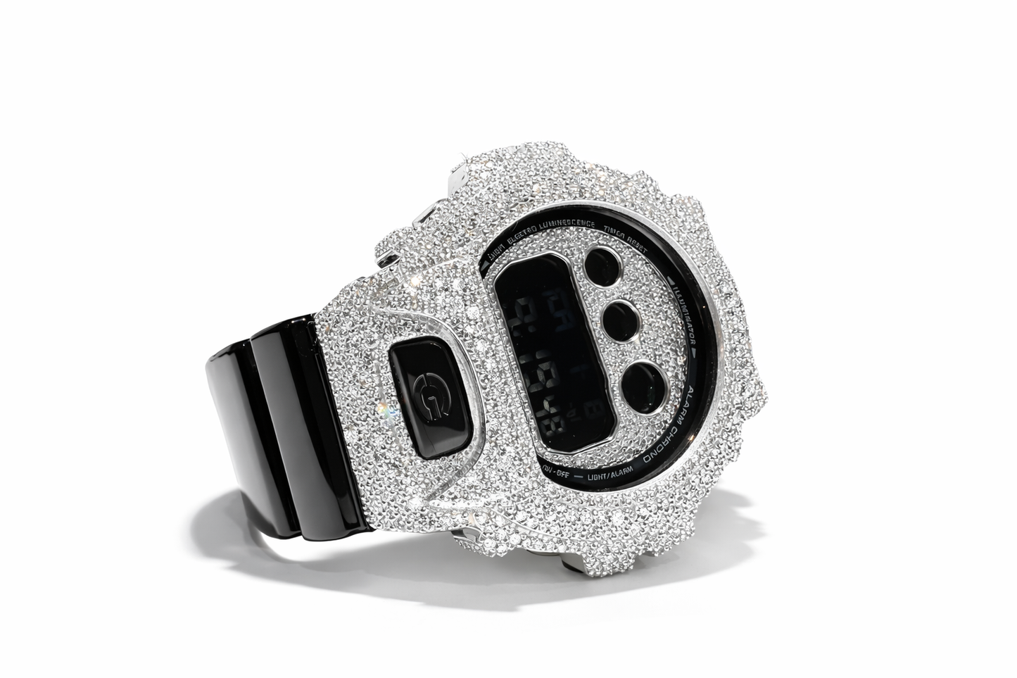 Custom Made GShock Lab Grown Diamonds Sterling Silver Case