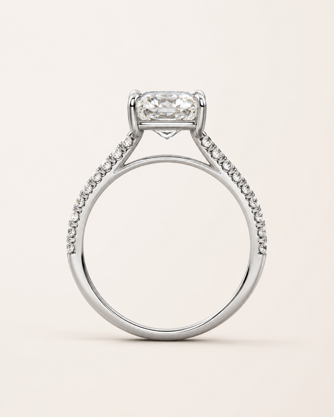 Cushion Cut Engagement Ring l 2.02 carats 10k White Gold