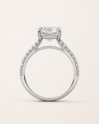 Cushion Cut Engagement Ring l 2.02 carats 10k White Gold