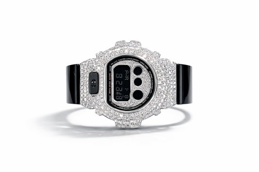 Custom Made GShock Lab Grown Diamonds Sterling Silver Case