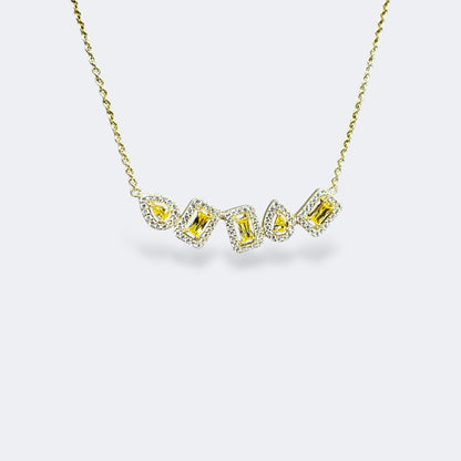 Multi-Cut Yellow Stones Necklace